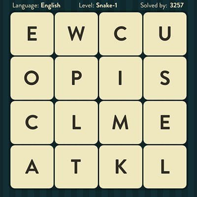 WORD BRAIN SNAKE ANSWERS LEVEL 1