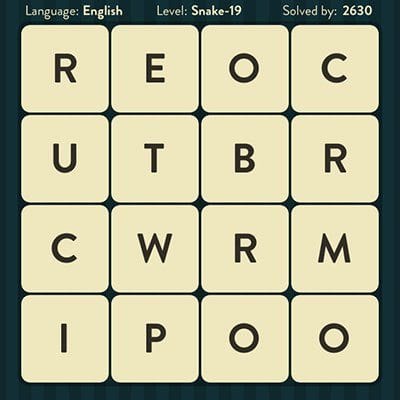 WORD BRAIN SNAKE ANSWERS LEVEL 19