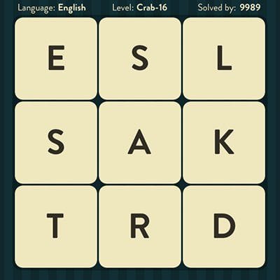 WORD BRAIN CRAB ANSWERS LEVEL 16