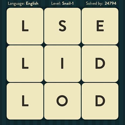 WORD BRAIN SNAIL ANSWERS LEVEL 1