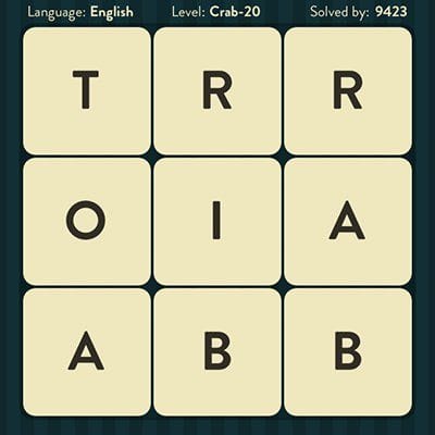 WORD BRAIN CRAB ANSWERS LEVEL 20