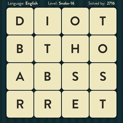 WORD BRAIN SNAKE ANSWERS LEVEL 16