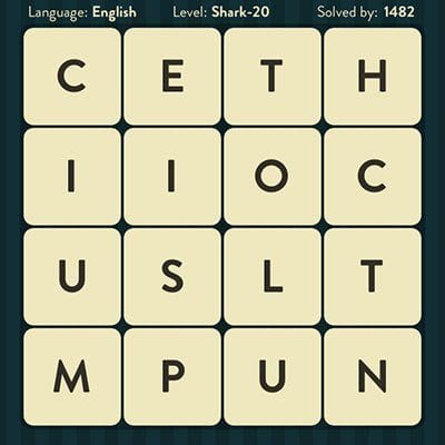 WORD BRAIN SHARK ANSWERS LEVEL 20