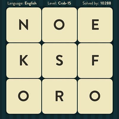 WORD BRAIN CRAB ANSWERS LEVEL 15