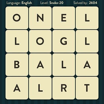 WORD BRAIN SNAKE ANSWERS LEVEL 20