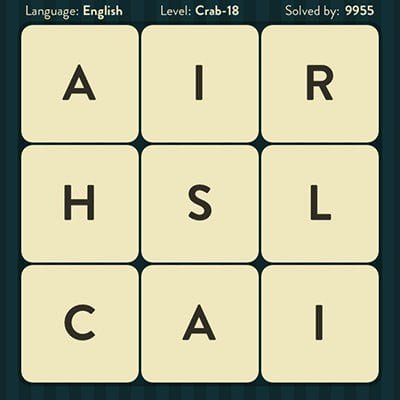 WORD BRAIN CRAB ANSWERS LEVEL 18