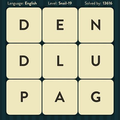 WORD BRAIN SNAIL ANSWERS LEVEL 19