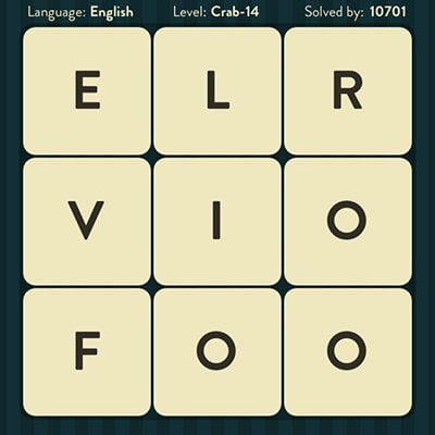 WORD BRAIN CRAB ANSWERS LEVEL 14