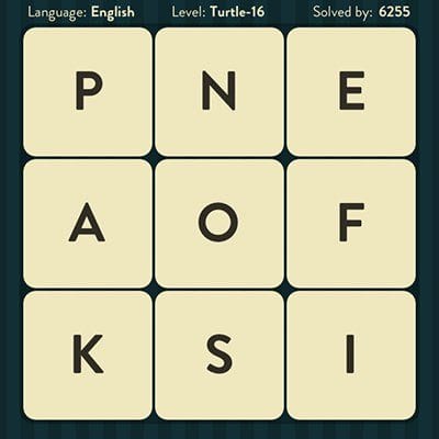 WORD BRAIN TURTLE ANSWERS LEVEL 16