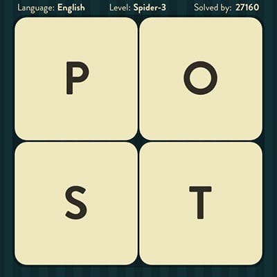 WORD BRAIN SPIDER ANSWERS LEVEL 3