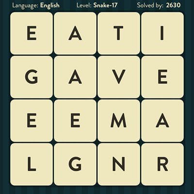 WORD BRAIN SNAKE ANSWERS LEVEL 17