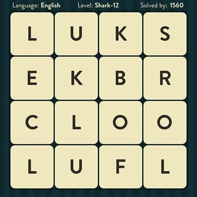 WORD BRAIN SHARK ANSWERS LEVEL 12