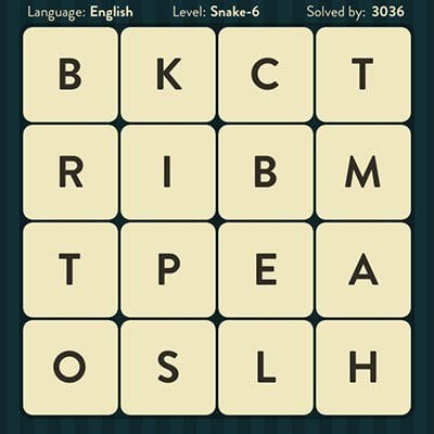 WORD BRAIN SNAKE ANSWERS LEVEL 6