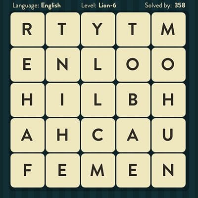 Word Brain Lion Answers Level 6