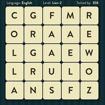 Word Brain Lion Answers Level 2