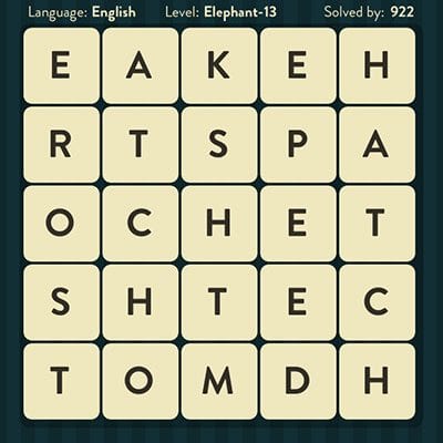 Word Brain Elephant Level 13