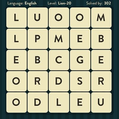 Word Brain Lion Answers Level 20