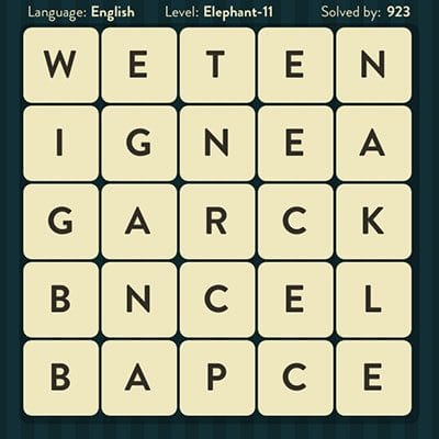 Word Brain Elephant Level 11 