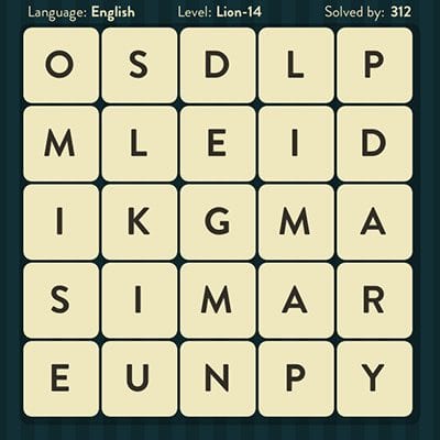 Word Brain Lion Answers Level 14