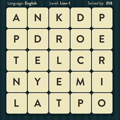 Word Brain Lion Answers Level 1