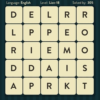 Word Brain Lion Answers Level 18