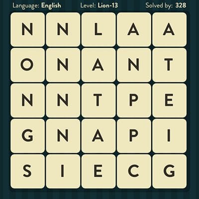 Word Brain Lion Answers Level 13