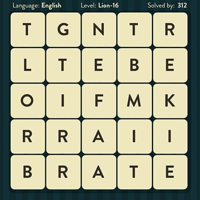 Word Brain Lion Answers Level 16