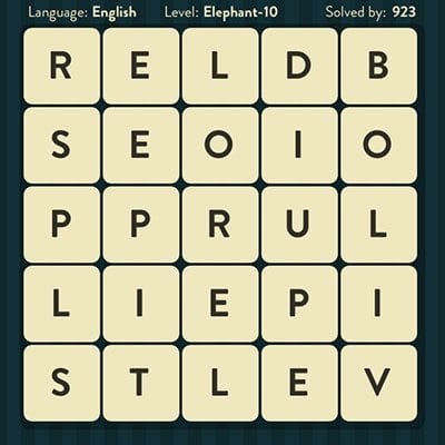 Word Brain Elephant Level 10 