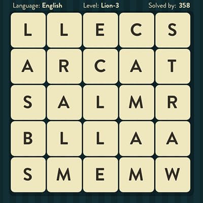 Word Brain Lion Answers Level 3