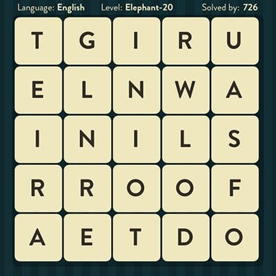 Word Brain Elephant Level 20 