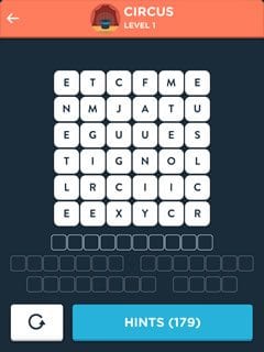 Wordbrain Themes Circus Level 1