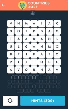 Wordbrain Themes Countries Level 2