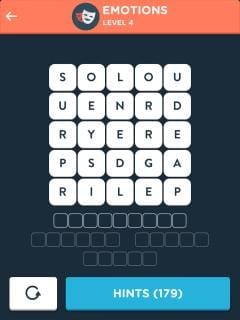 Wordbrain Themes Emotions Level 4