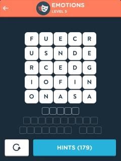 Wordbrain Themes Emotions Level 5