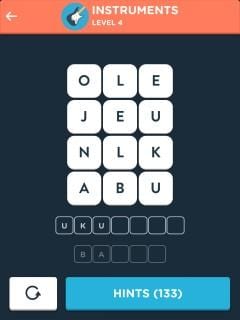 Wordbrain Themes Instruments Level 4