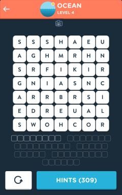 Wordbrain Themes Ocean Level 4