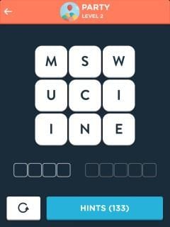 Wordbrain Themes Party Level 2