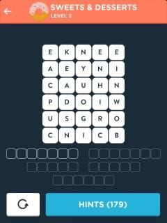 Wordbrain Themes Sweets & Desserts Level 2
