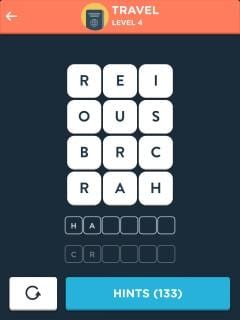 Wordbrain Themes Travel Level 4