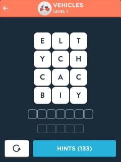 Wordbrain Themes Vehicles Level 1