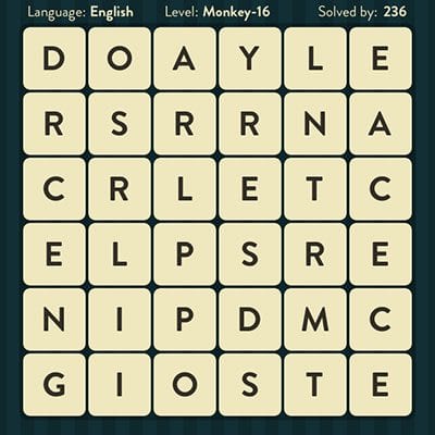 Word Brain Monkey Level 16