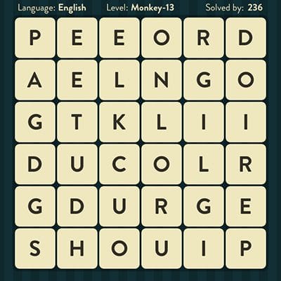 Word Brain Monkey Level 13