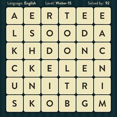 Word Brain Waiter Level 15