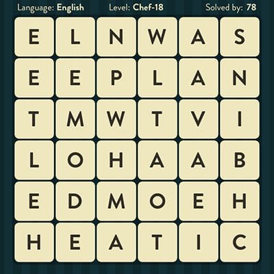 Word Brain Chef Level 18