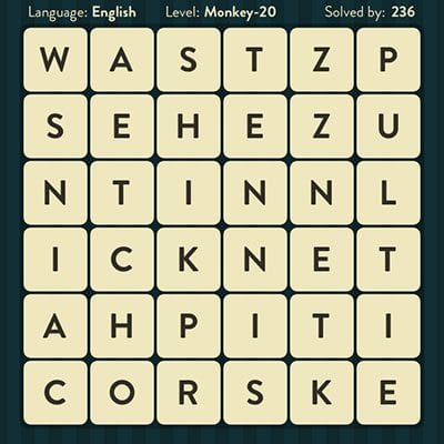 Word Brain Monkey Level 20