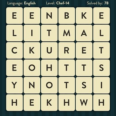 Word Brain Chef Level 14