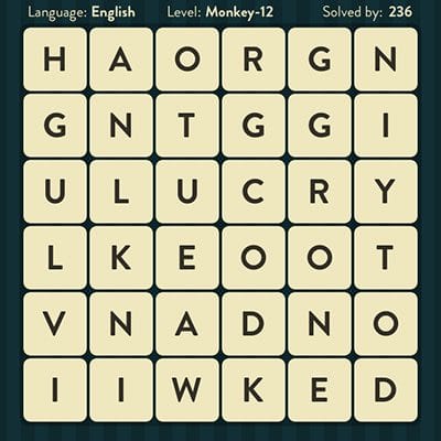 Word Brain Monkey Level 12