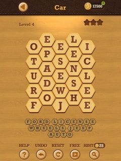 Words Crush Hidden Theme Car Level 4