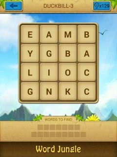 Word Jungle DuckBill Level 3
