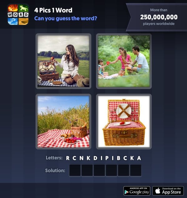 4 Pics 1 Word Daily Puzzle, October 2, 2018 Halloween Answers - picnic